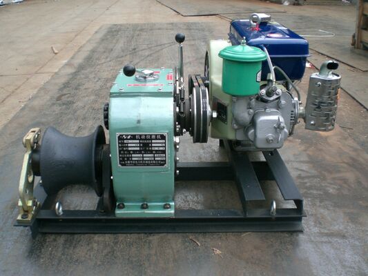주문 3 Ton Rated Capacity 4HP Diesel Engine Capstan Winch with Heavy-Duty Steel Frame for Cable Pulling online manufacture
