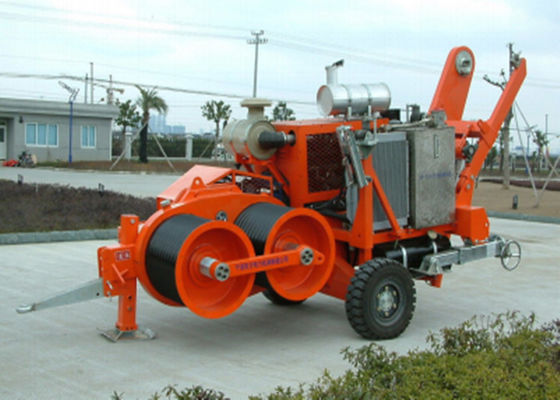 220KN 용량의 유압 케이블 풀러 윈치, 무단 변속, 케이블 가설 장비용 자동 과인장 방지 기능