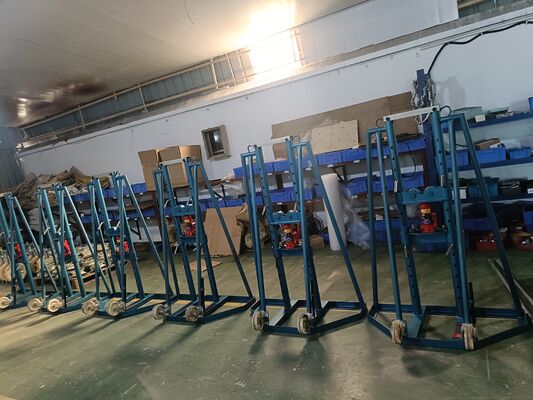 5톤 유압 케이블 드럼 잭 스탠드 - 고강도 강철 프레임 및 높이 조절 디자인, 중부하 전력선 케이블 릴 리프팅용